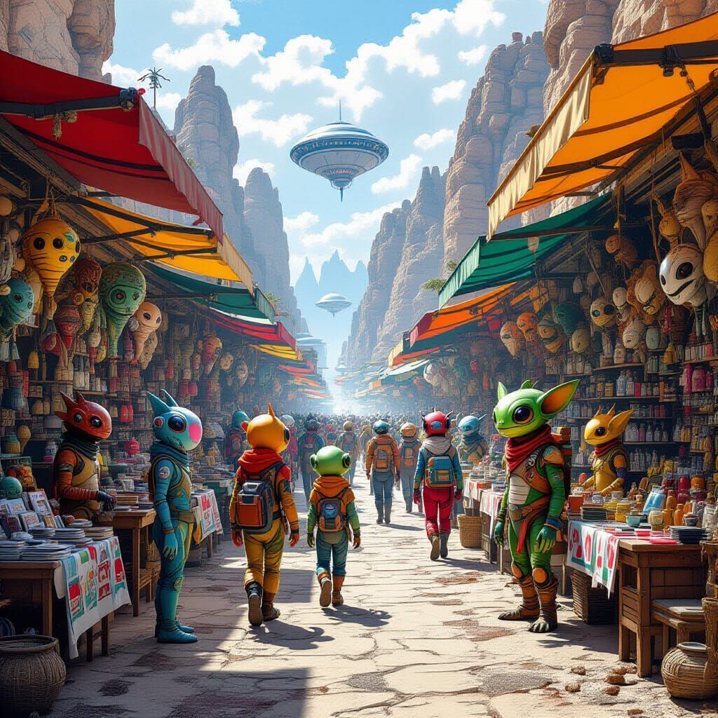 Alien Flea Market with Exotic Species