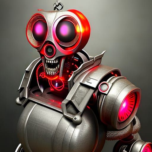 Biomechanical Clockwork Humanoid in Biopunk Style