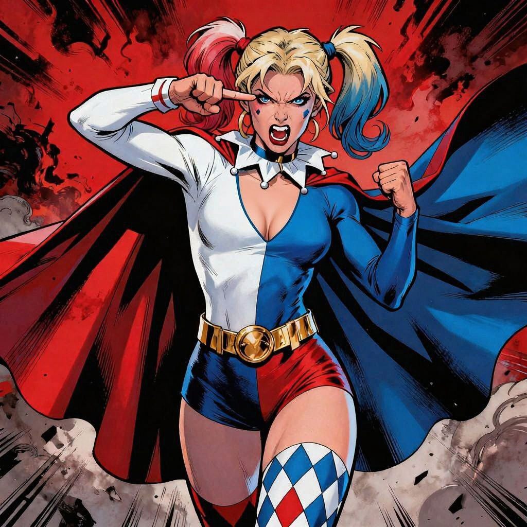 Powergirl Harley Quinn Hybrid Angry Pose