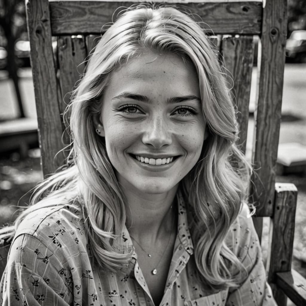 Sad Girl in Vintage Black and White Portrait