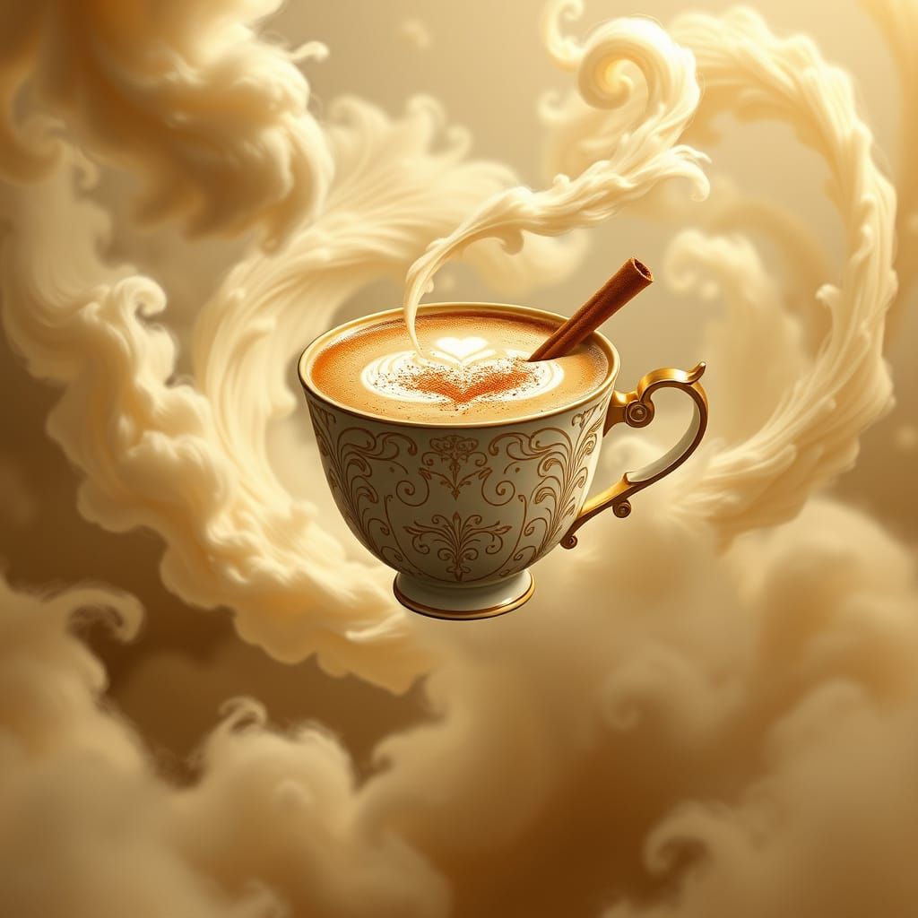 Ornate Cappuccino Sails in Surreal Cloudscape