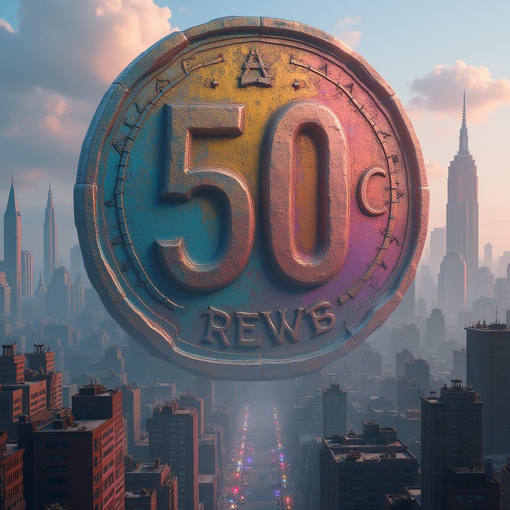 50 Cent Rapper Transformed into Towering 50 Cent Coin