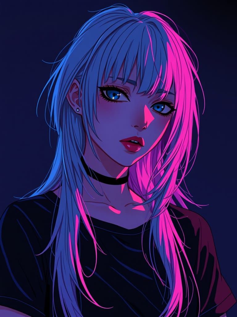 Anime Punk Rock Goddess in Deep Twilight