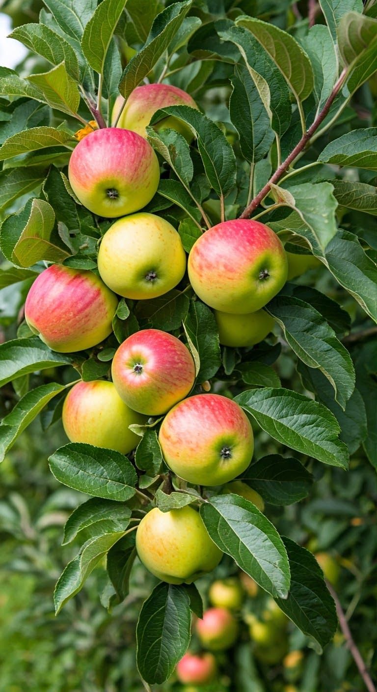 Ripening Apples in a Sunny Orchard