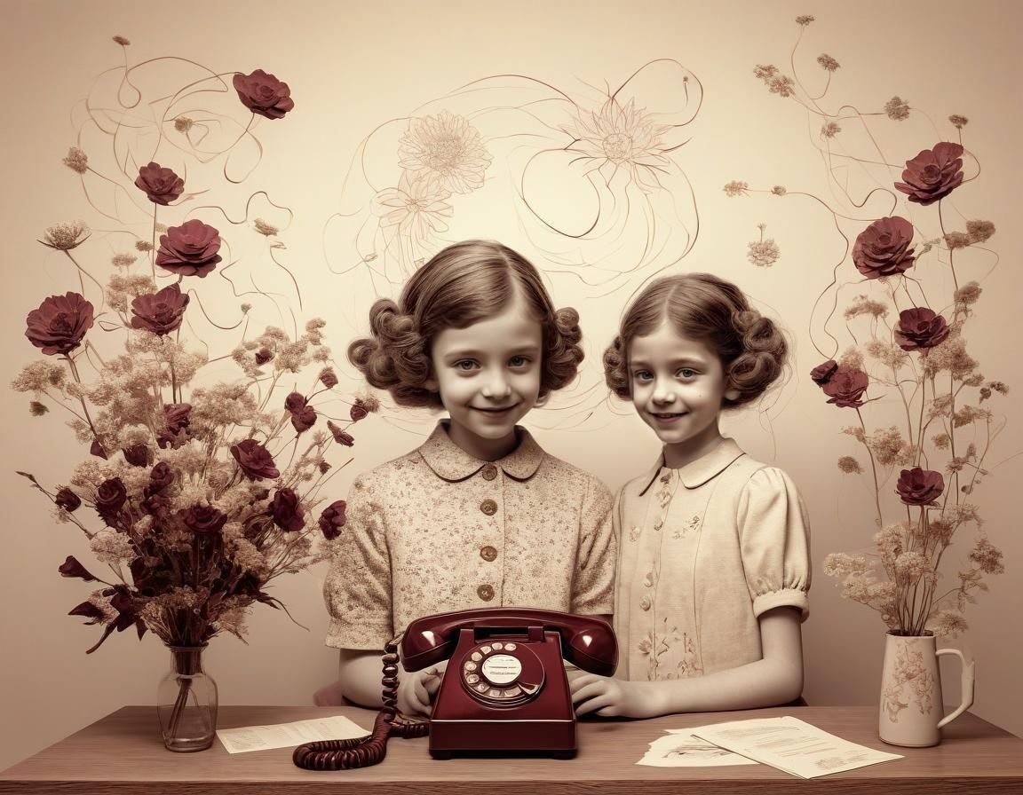 Ethereal Floral Art with Smiling Girl in Surreal Style