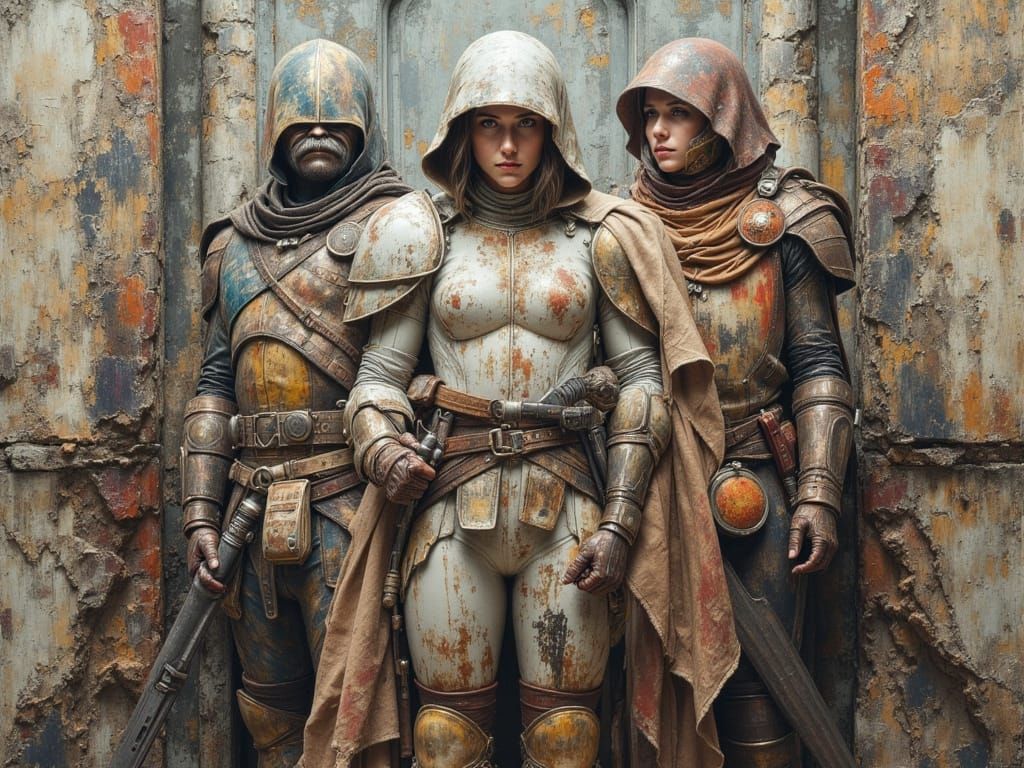 Abstract Dark Oil Painting with Hyperrealistic Textures