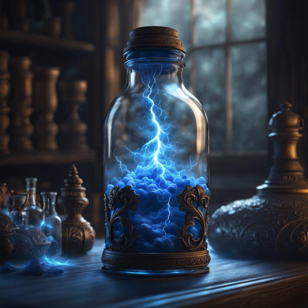 Blue Lightning Captured: A Fractal Fantasy Masterpiece