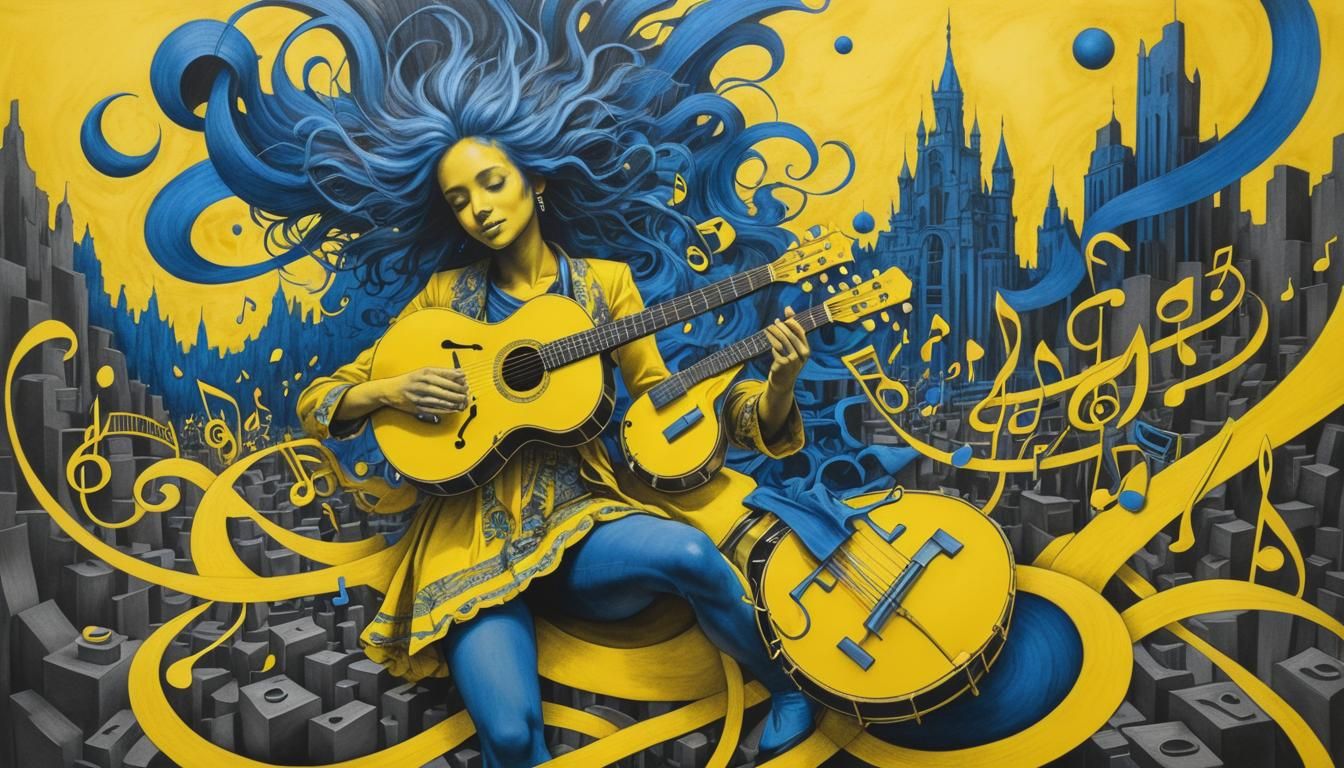 The Legendary Land of Music: Charcoal Drawing