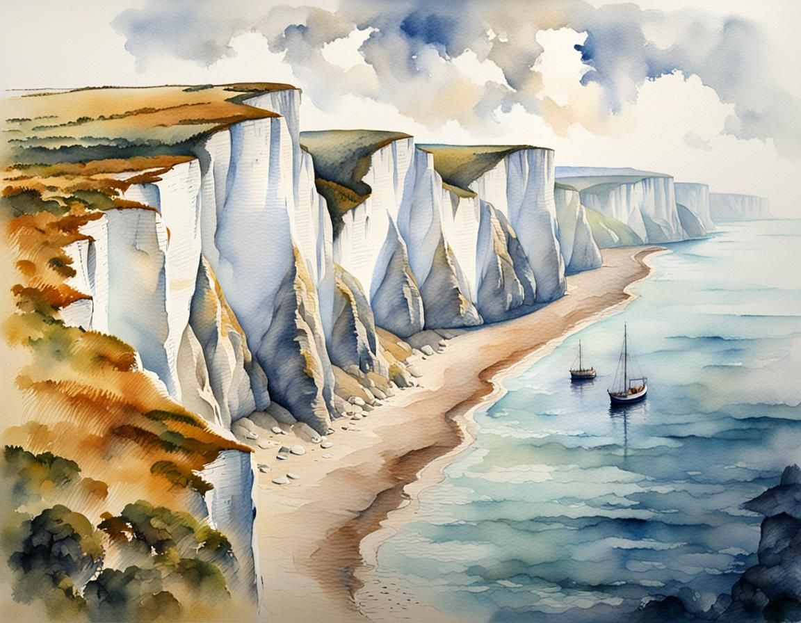 White cliffs near the sea