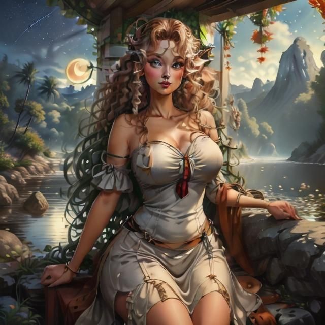 Elf Queen Basking in Moonlight, Vanyar Style