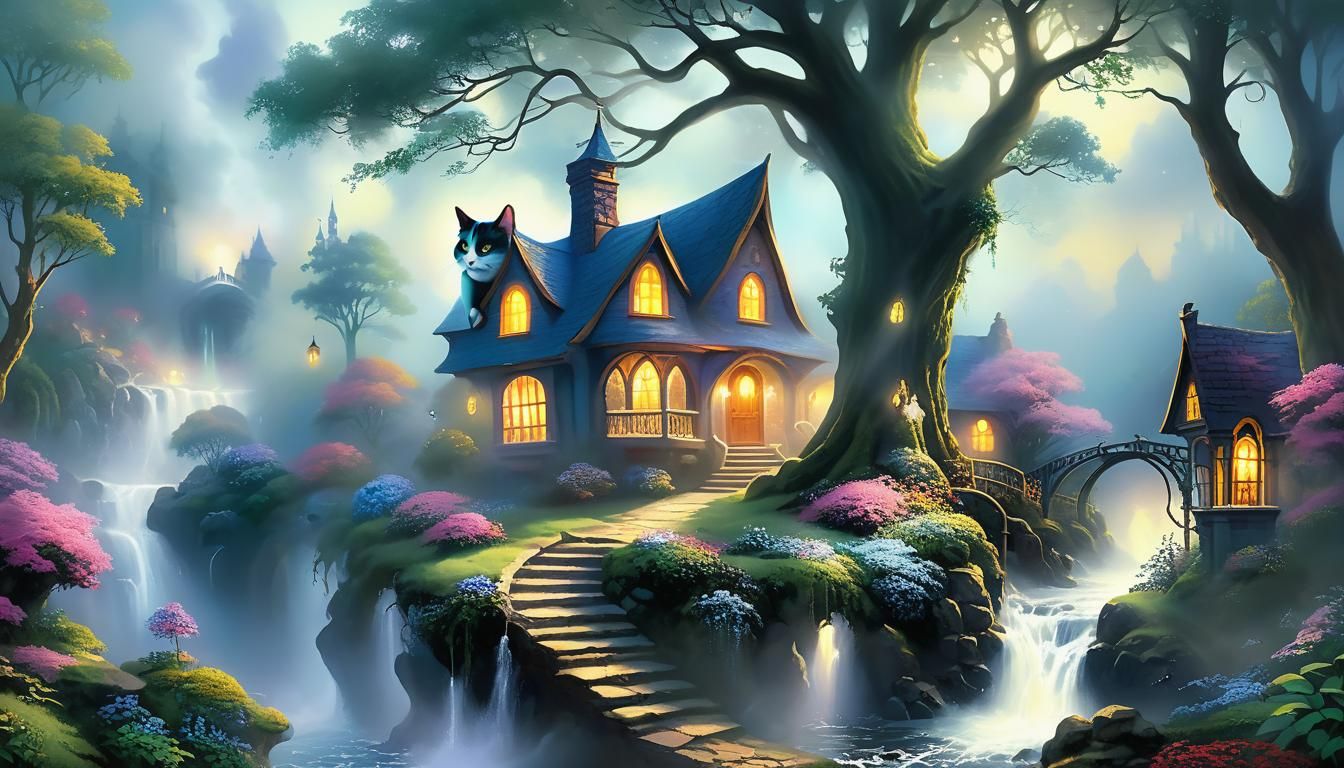 Ethereal Cat Fantasy Adventure Book Cover Design