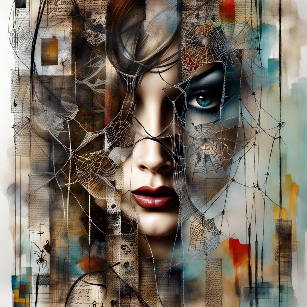 Abstract Portrait of Woman in Eyeglasses