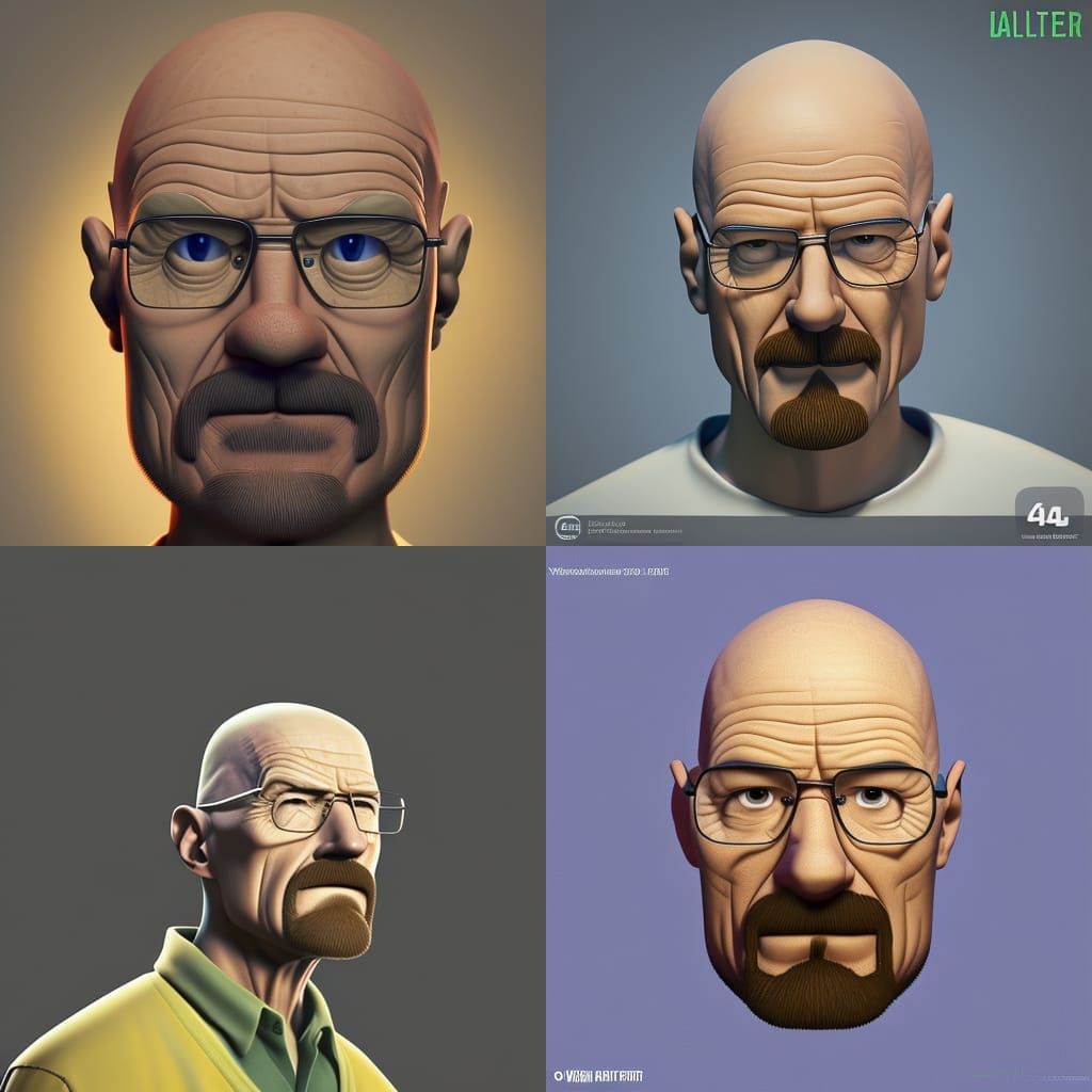 Walter White in Pixar-Style 3D Digital Art