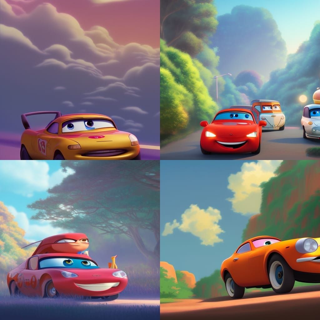Cars in Ghibli Anime Style, 8K Resolution