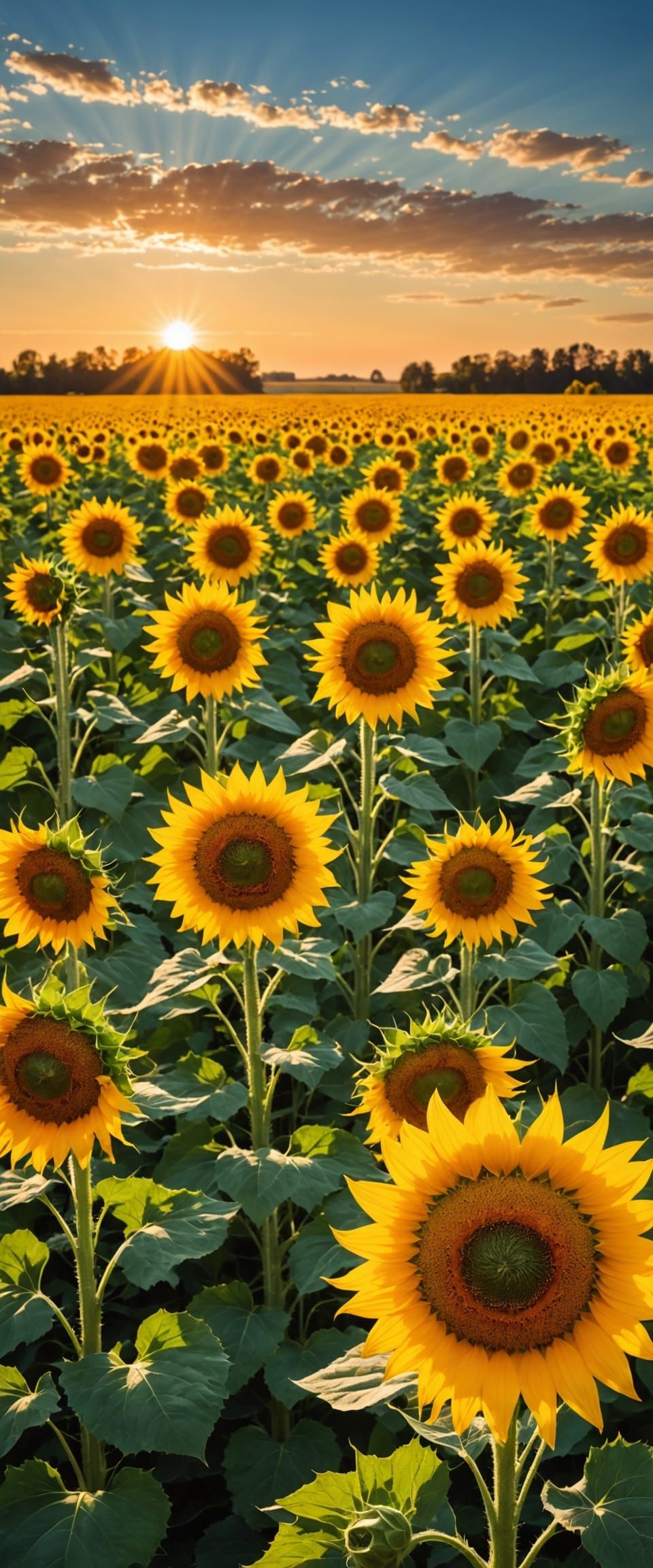 Vibrant Summer Sunflowers in Golden Light