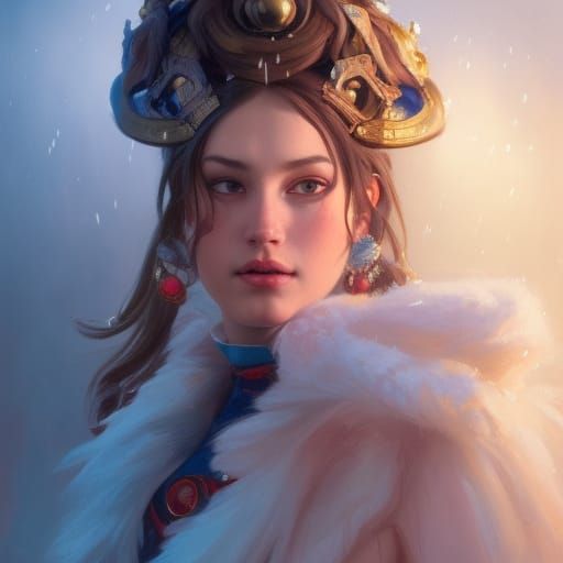 Detailed Nutcracker Portrait in Art Nouveau Style