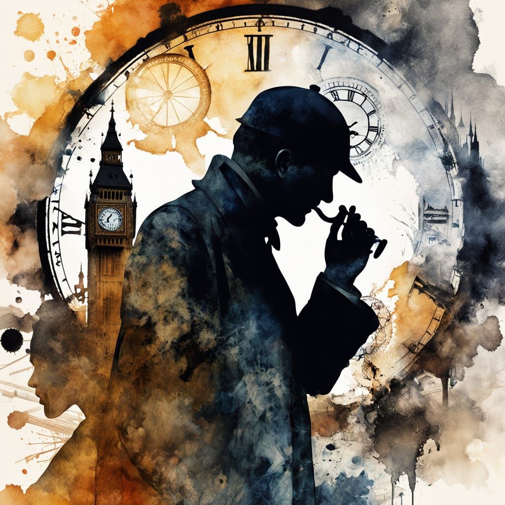 Sherlock Holmes in a Surreal London Scene