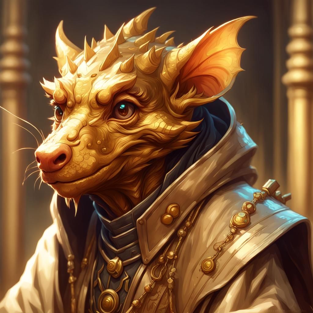 Golden Kobold in Chinese Tactician Outfit