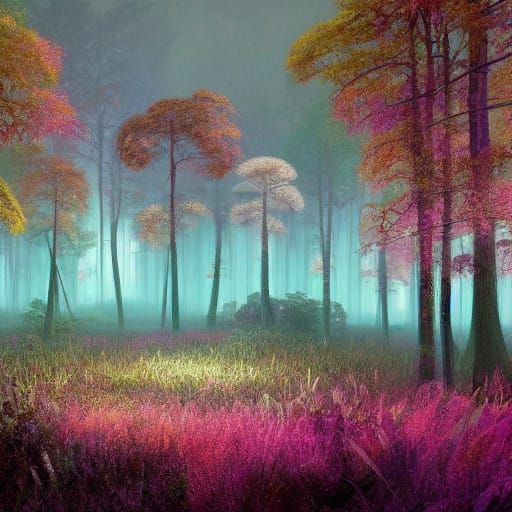 Whimsical Dreamforest in Ethereal Light