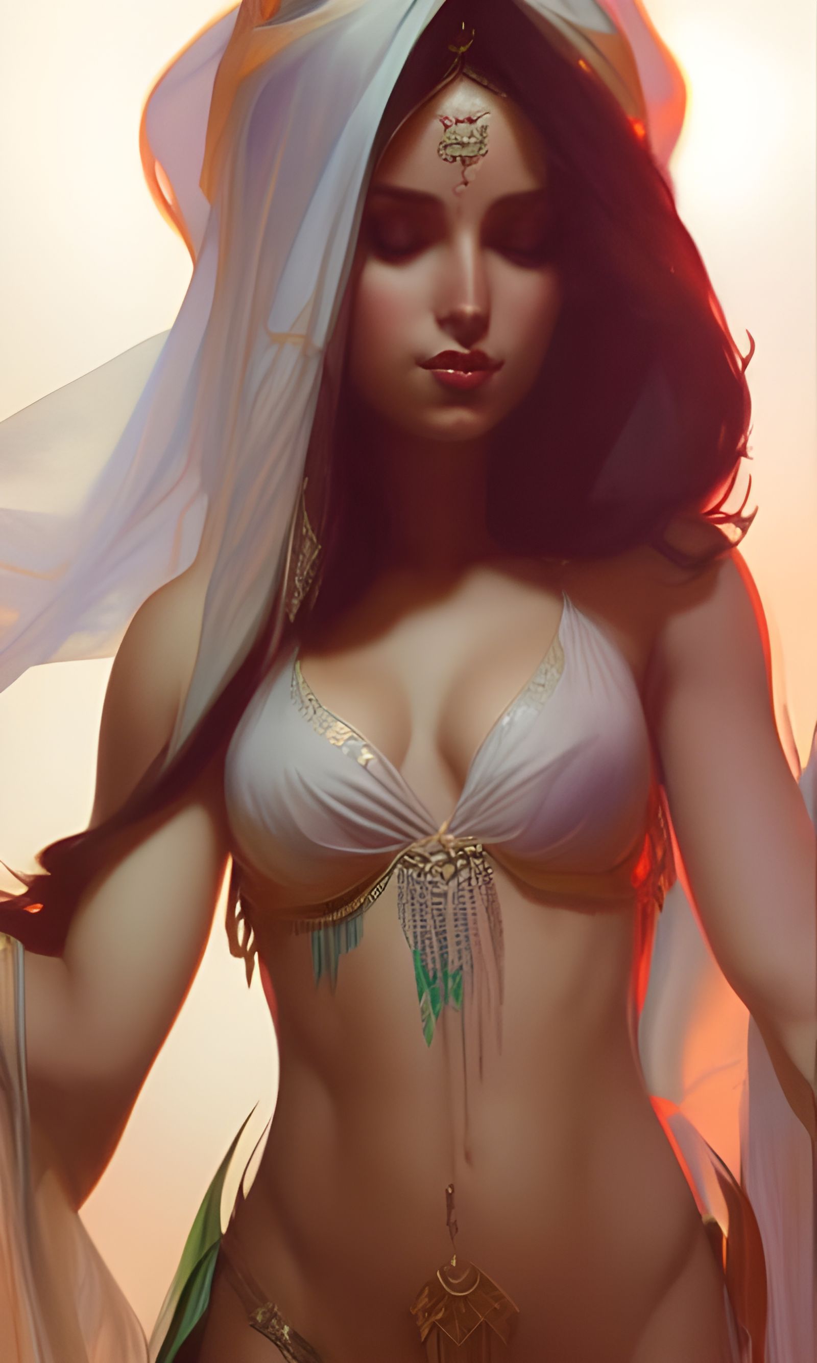 Belly Dancer Character Art in Nouveau Style