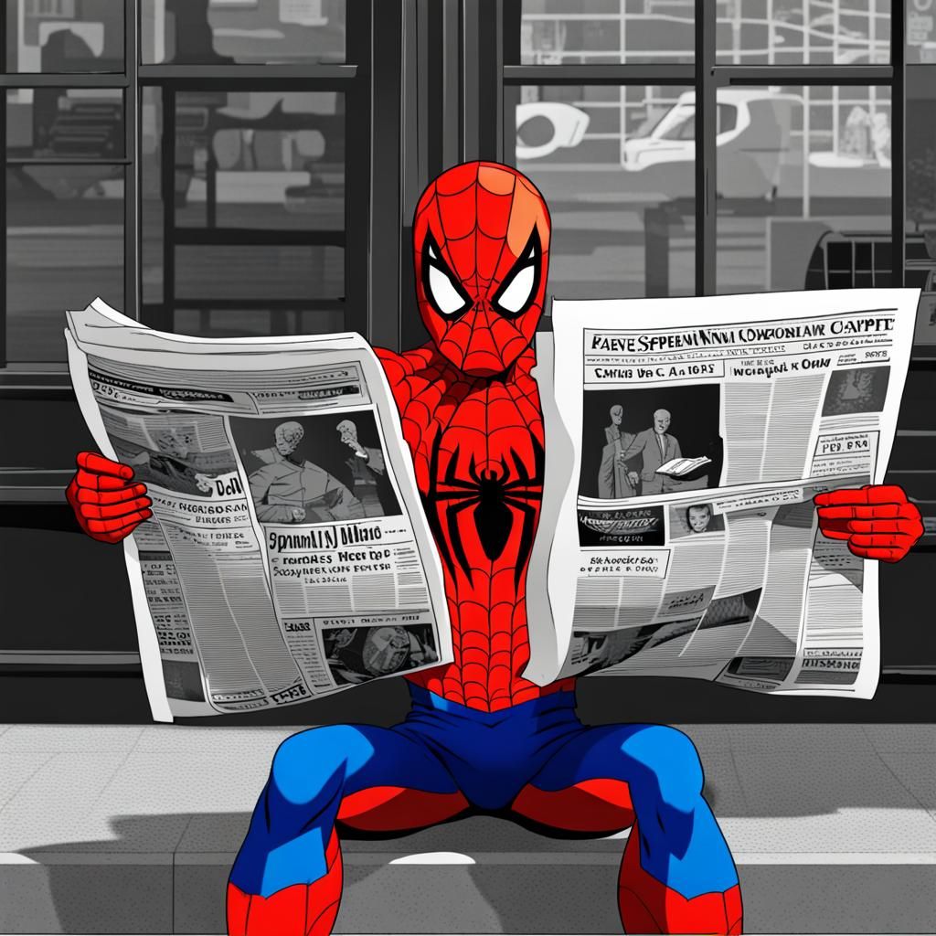Spider-Man Reading Newspaper