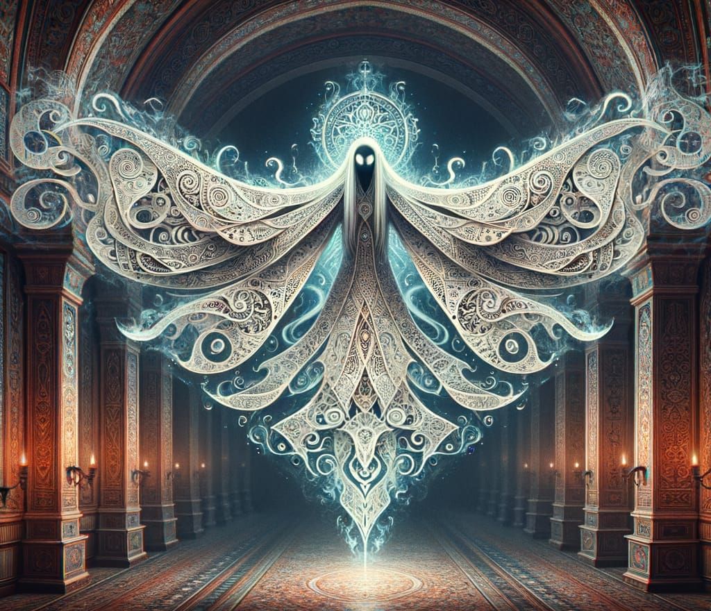 Enchanted Papercut Specter in Epic Fantasy