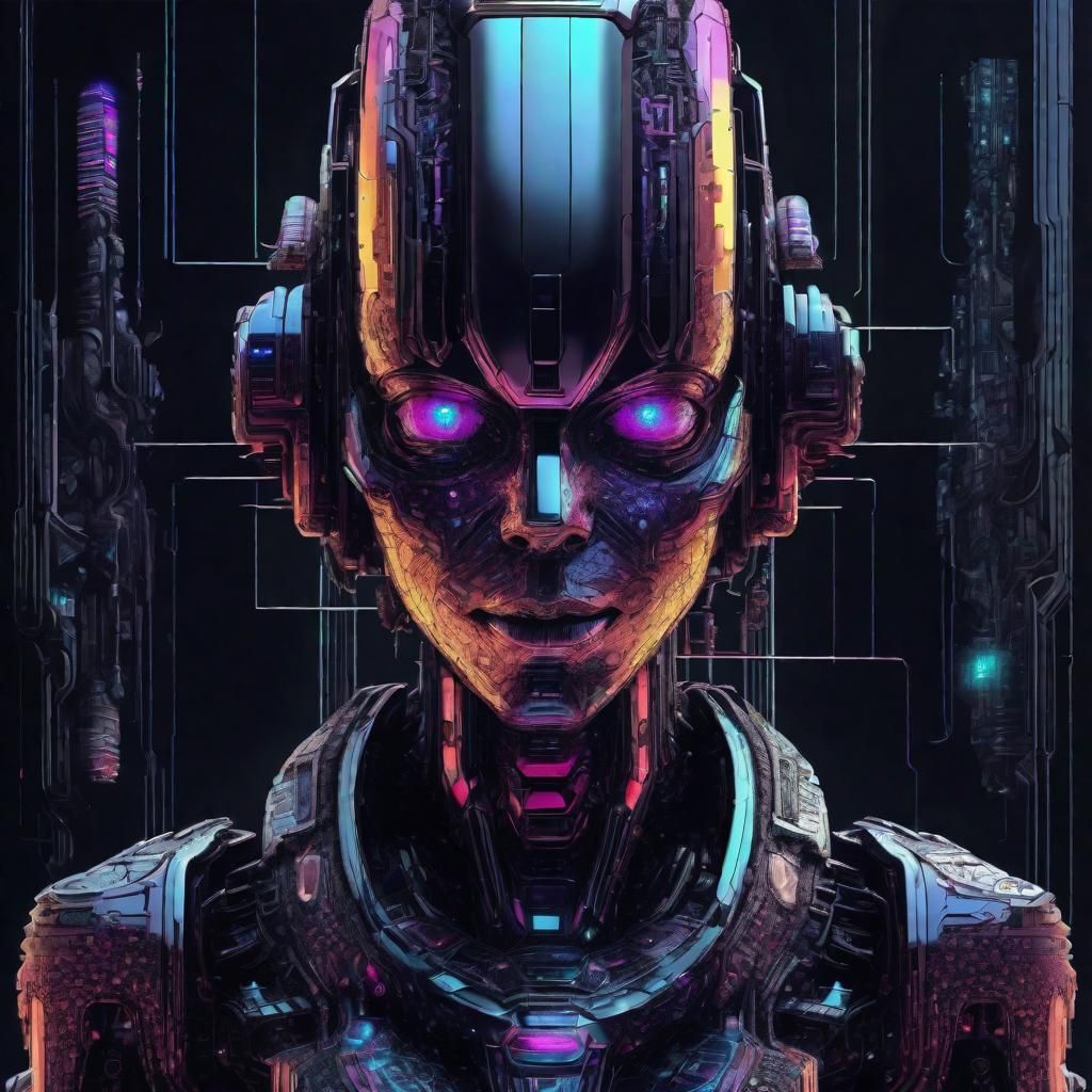 Nanobot Portrait: Intricate Sci-Fi Complexity