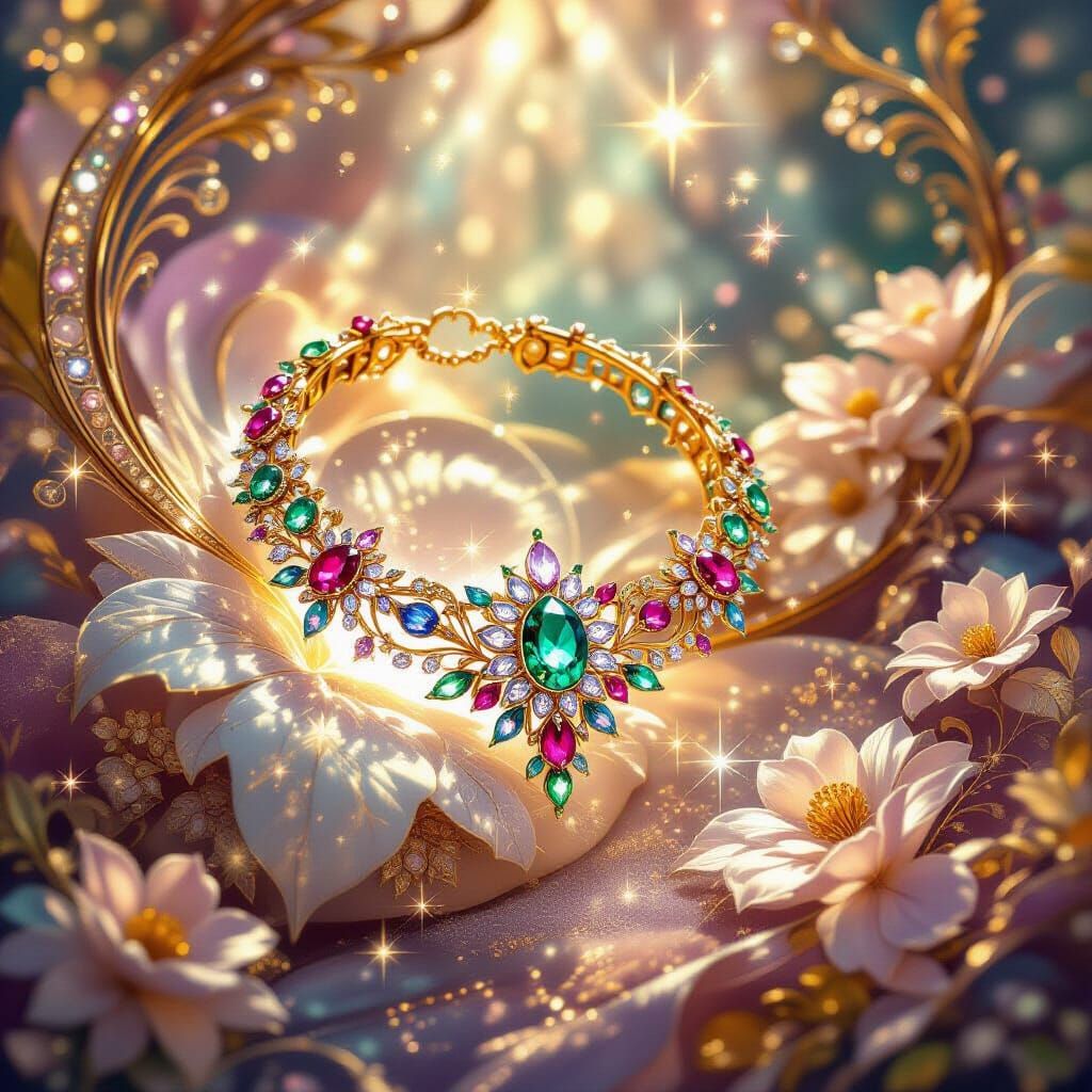 Enchanted Jewelry: Gold & Gemstones in Art Nouveau Style