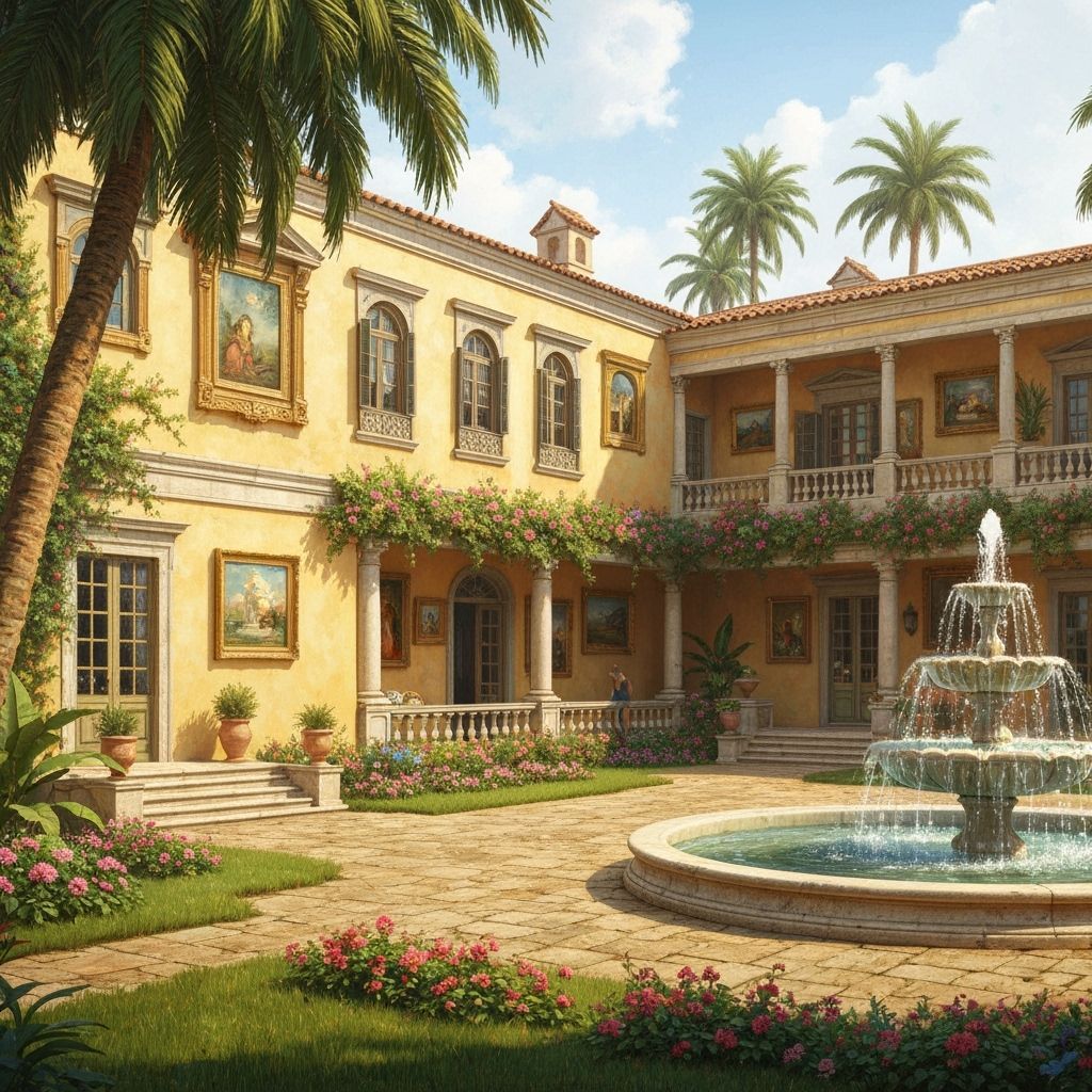 Luxurious Villa in Tropical Landscape, Photorealistic Style