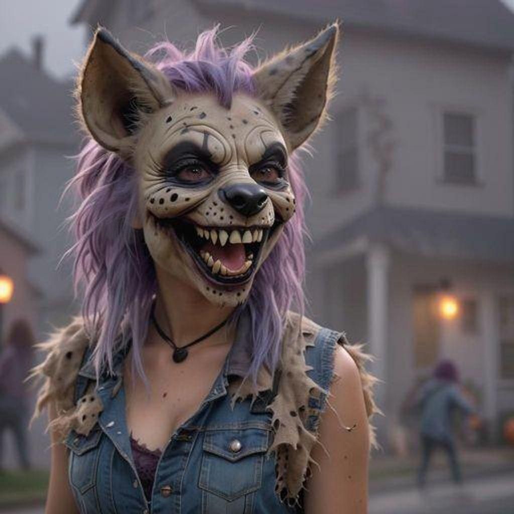 Feminine Furry Hyena Costume for Halloween Nightmare