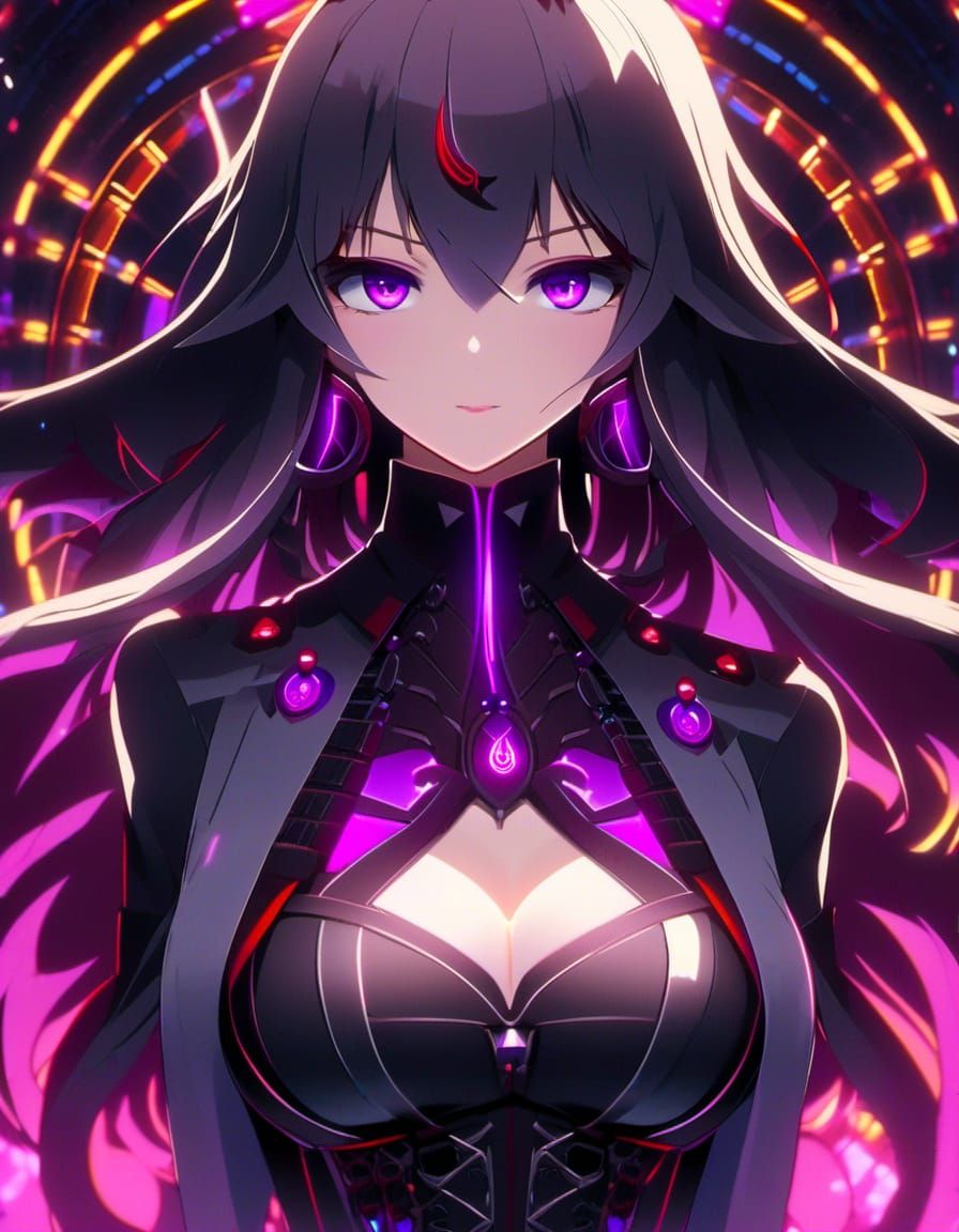 Anime curvy cursed Eerie beautiful female ghoul undead aura, skin falling off, undead ghoul, detailed universe Portrait,...