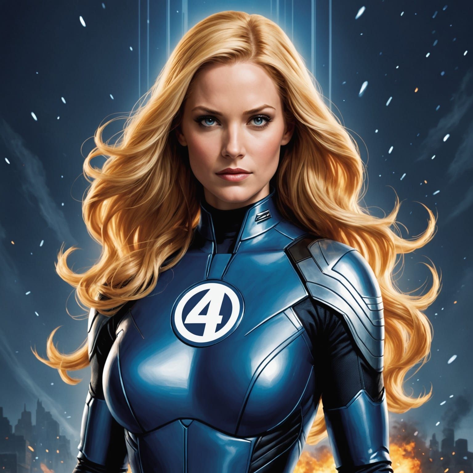 Invisible Woman in Marvel Superhero Art