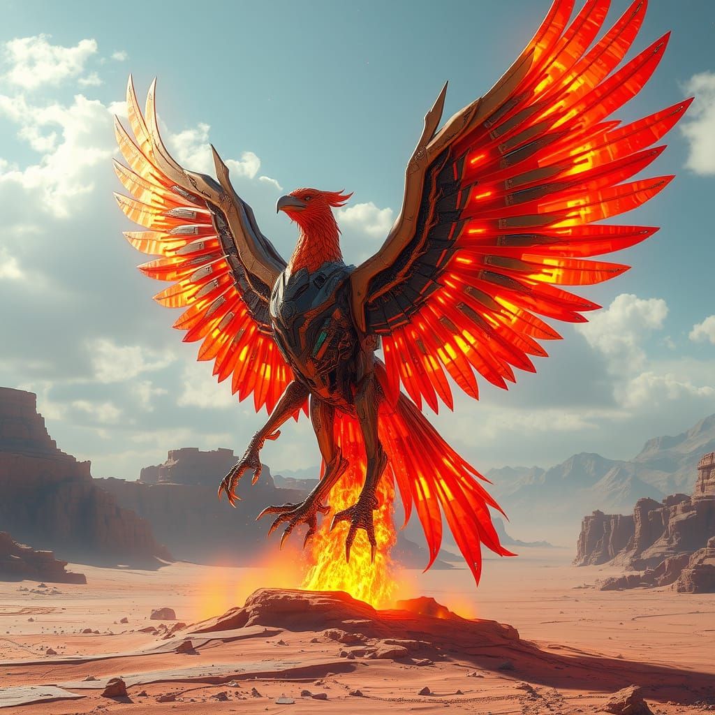 Mechanical Phoenix Rising: A Futuristic Vision
