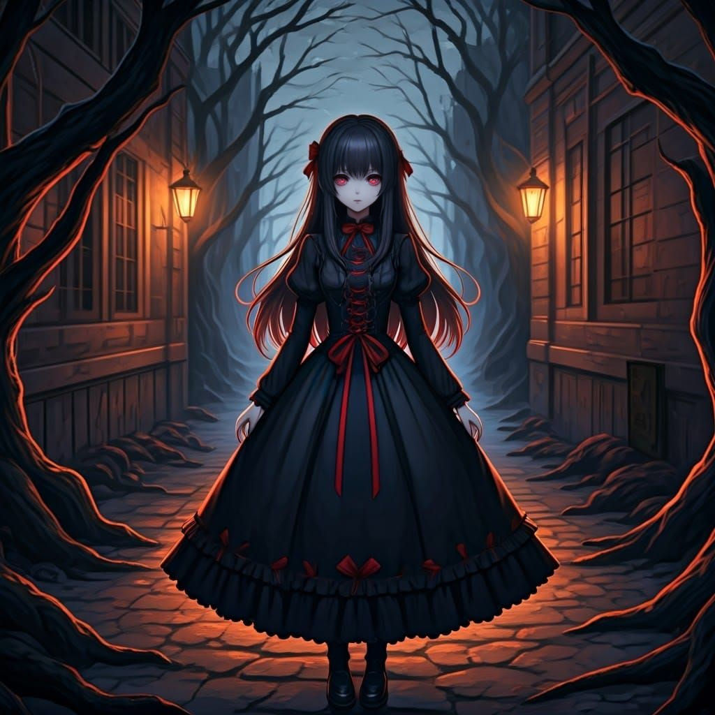 Dark Anime Girl with a Mysterious Past