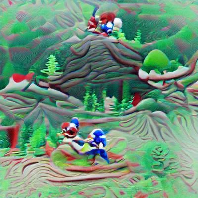 Mario vs Sonic Epic Battle on Mountain