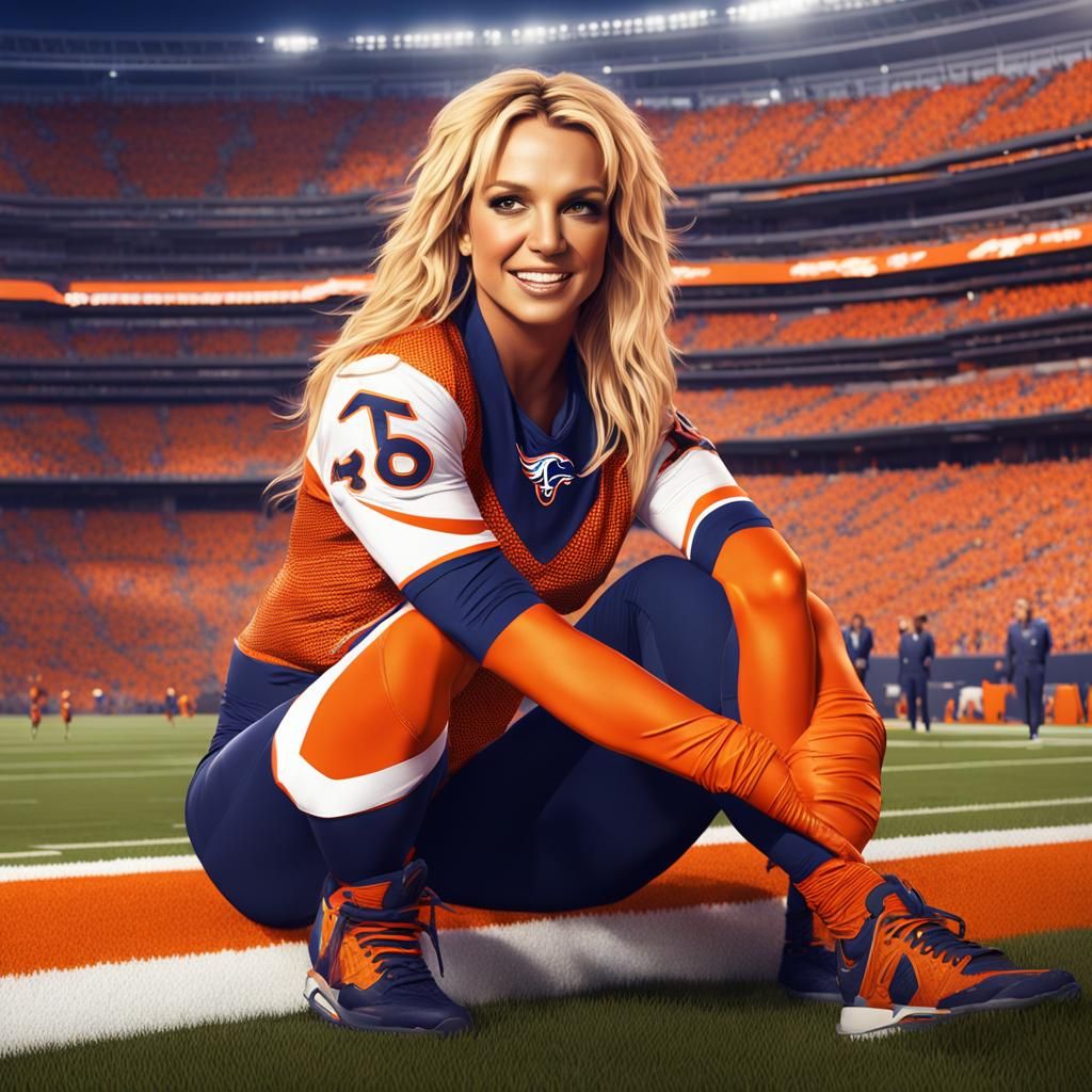 Cheerleader in Endzone: Detailed Fantasy Art