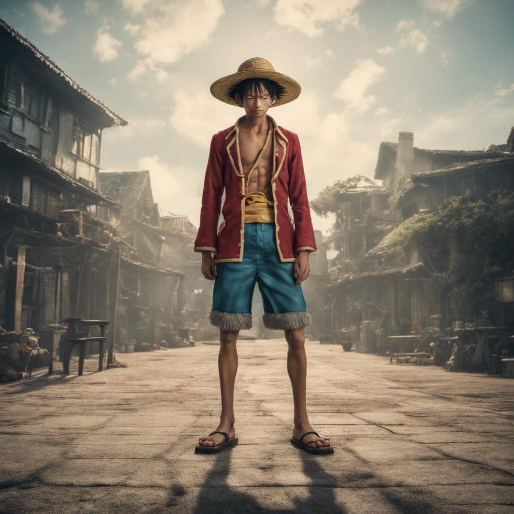 Luffy in Live Action: Hyperrealistic Cinematic Image