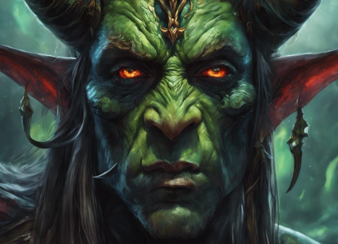 Portrait of Night elf Demon Hunter Illidan Stormrage