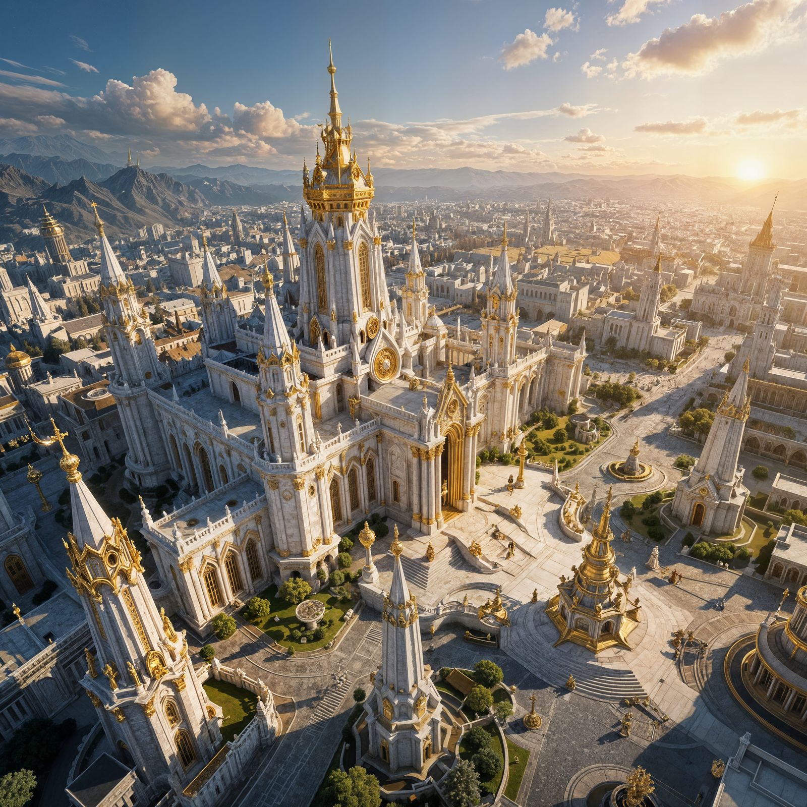 Gleaming Medieval Kingdom of White and Gold