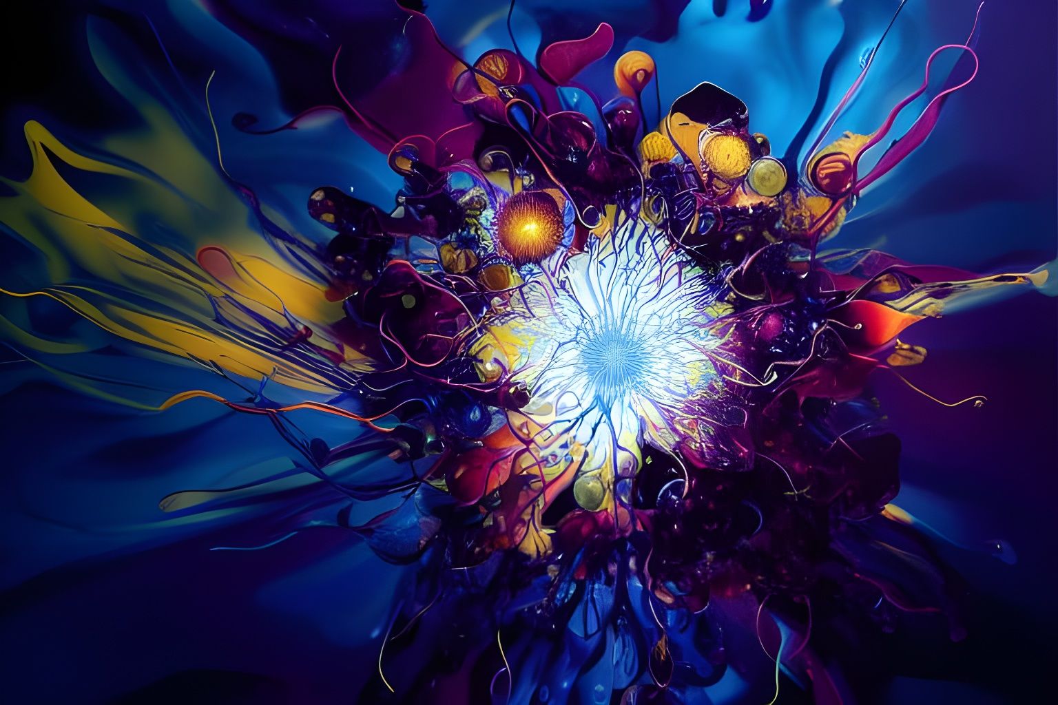 Explosive Supernova in Abstract Expressionist Style