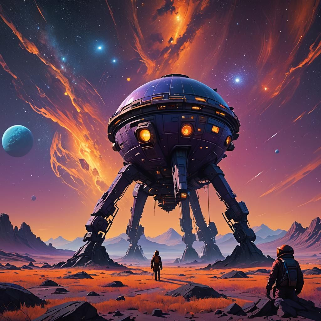 Giant Space Tortoise in Cosmic Fantasy Art