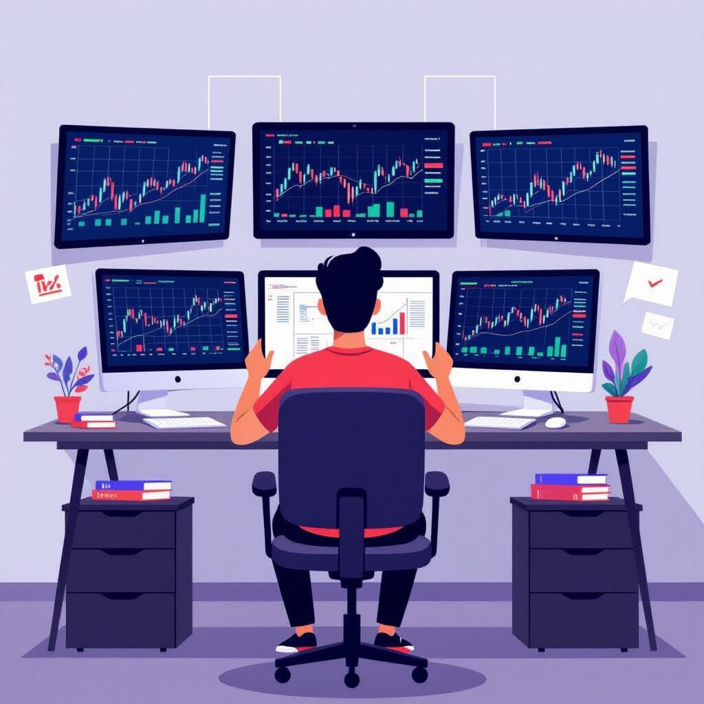 Beginner Trader's Mistakes Illustrated in Flat Design