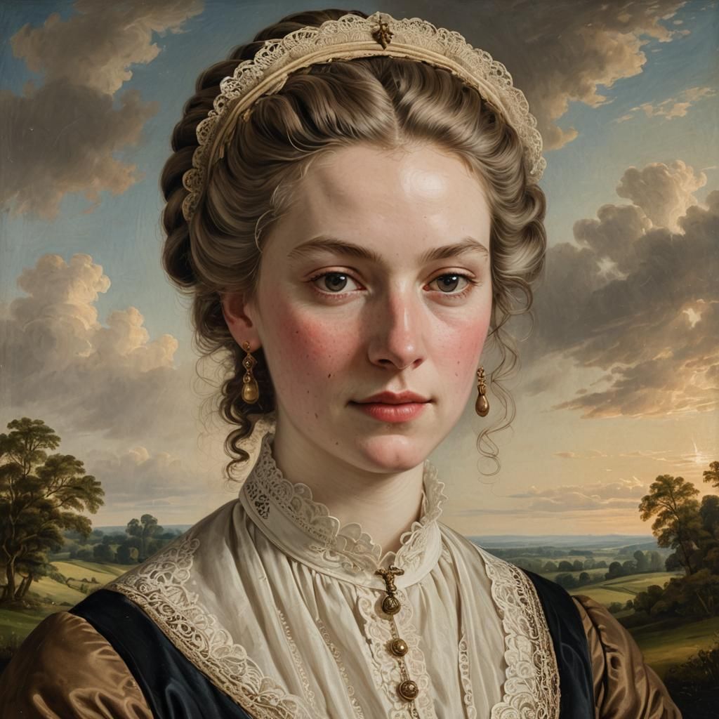 1760s Portrait of Mary Agar in Rembrandt Style