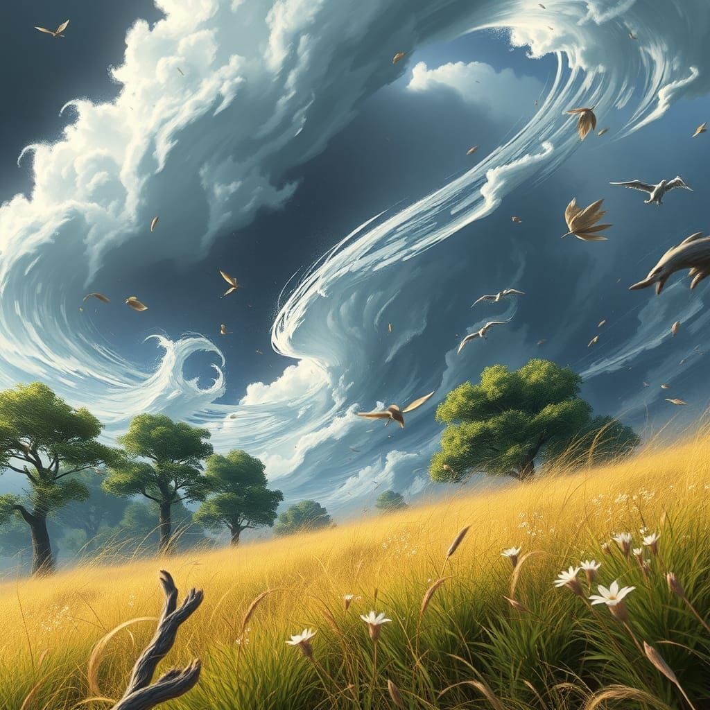 Stormy Landscape: Wind Power in Detailed Matte Painting