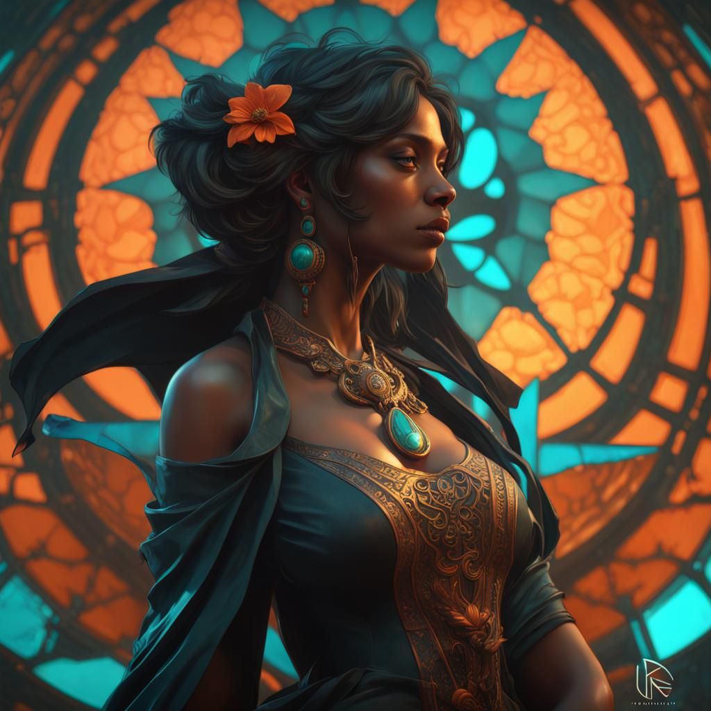 Symbolic Shadow: Pagmamano in Art Nouveau Style