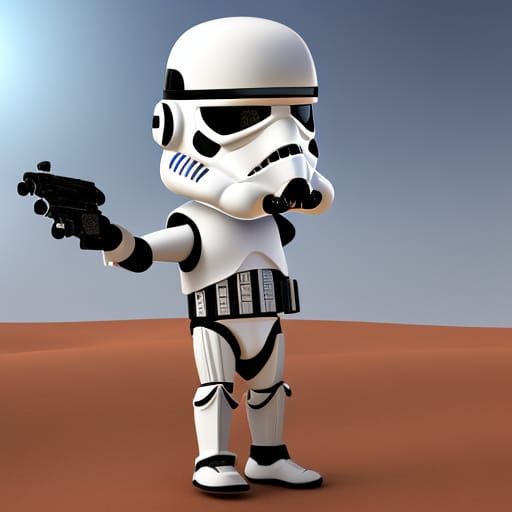 Stormtrooper in Desert: Dramatic Digital Art