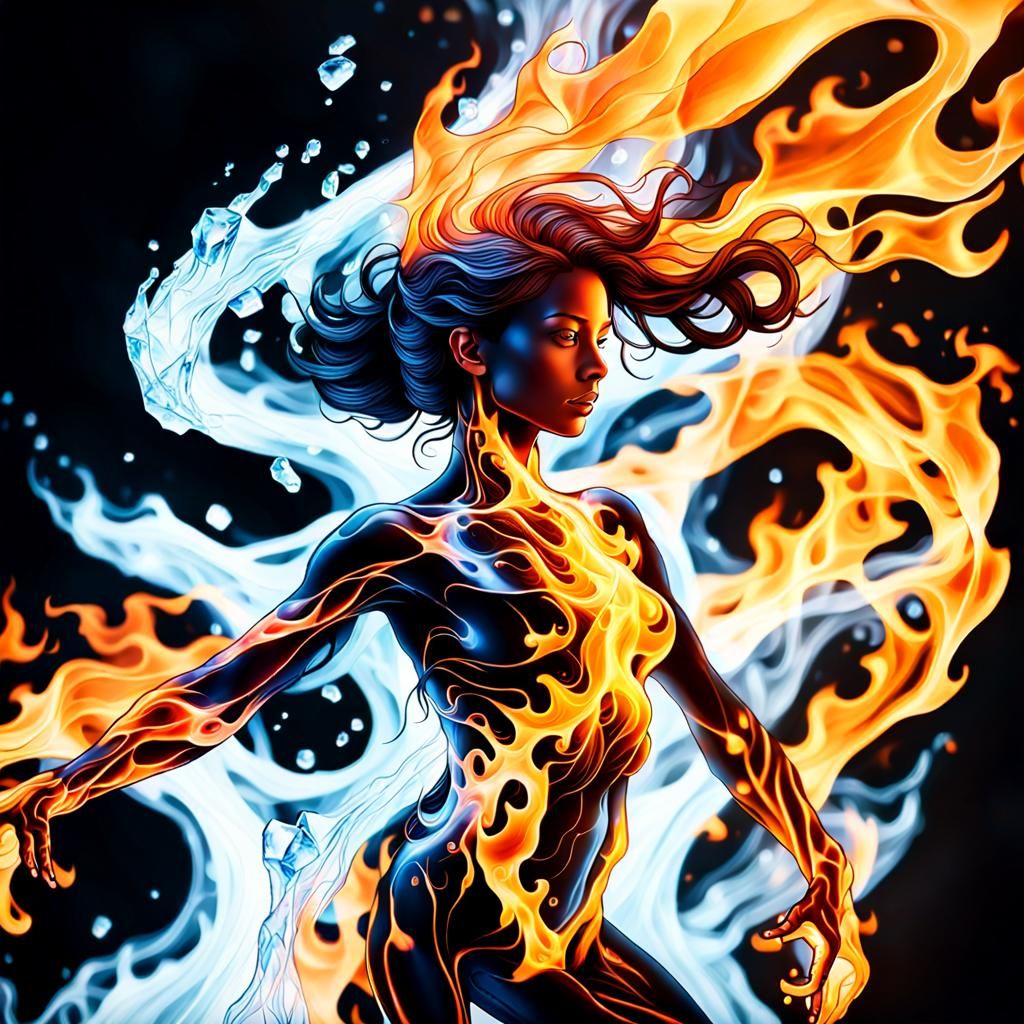Fiery Ice: A Photographic Study of Contrasting Elements