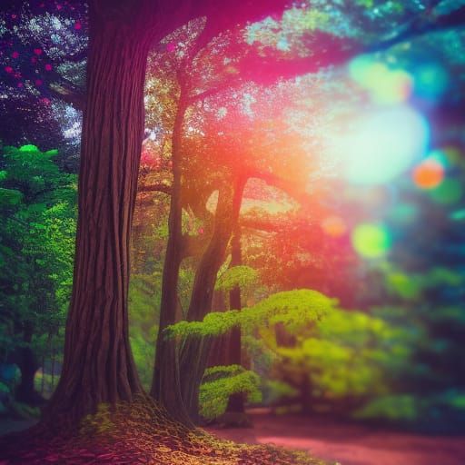 Pastel 3D Tree: Maximalist Photo-Illustration