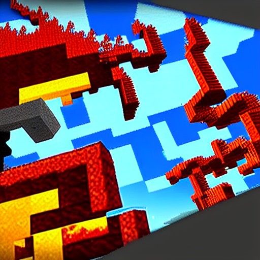 Minecraft Flame Monster vs Steve Sword Fight