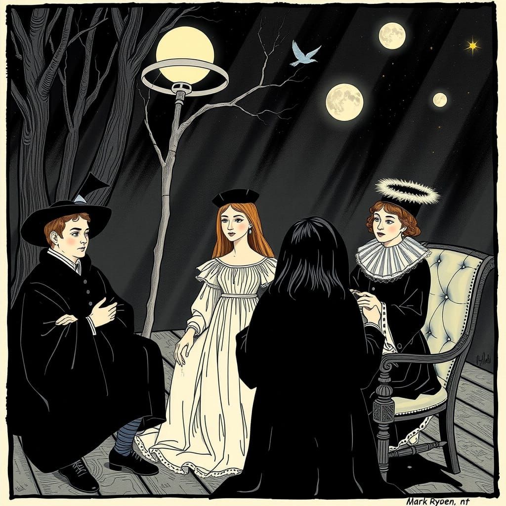 Surreal Art Mashup in a Gothic Cartoon Style